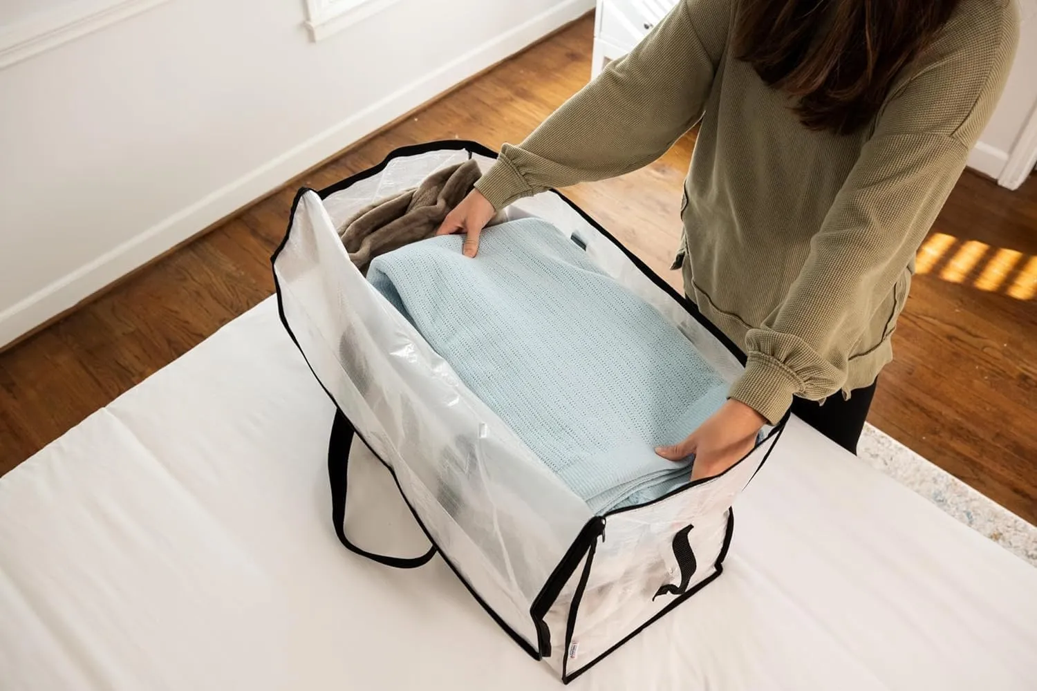 Heavy Duty Clear Tote Bag for Storage & Organization – Extra Large, Durable Zippered Storage Bin with Reinforced Handles – for Home, Travel & Garage Use (X-Large, 4.0, Count)