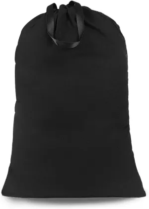 Heavy Duty Laundry Bag with Drawstring and Handle, Extra Large Travel Dirty Clothes Bag for Laundromat and Household, Durable Rip-Stop Laundry Hamper Liner, 28 x 40 Inch, Black
