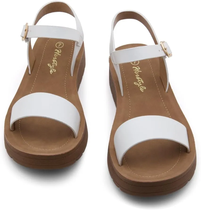 Herstyle Women’s Flat Sandals – One Band Ankle Strap Dressy Casual Sandals with Cushioned Footbed | Comfortable Open Toe Walking Shoes for Summer & Daily Wear