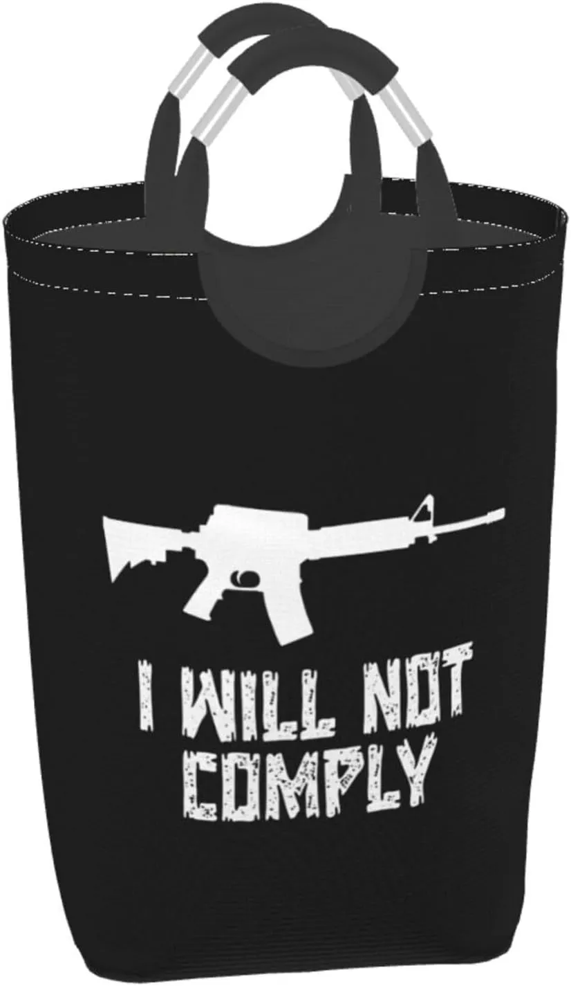I Will Not Comply Dirty clothes hamper, foldable storage bag, laundry basket with handle 50 liters