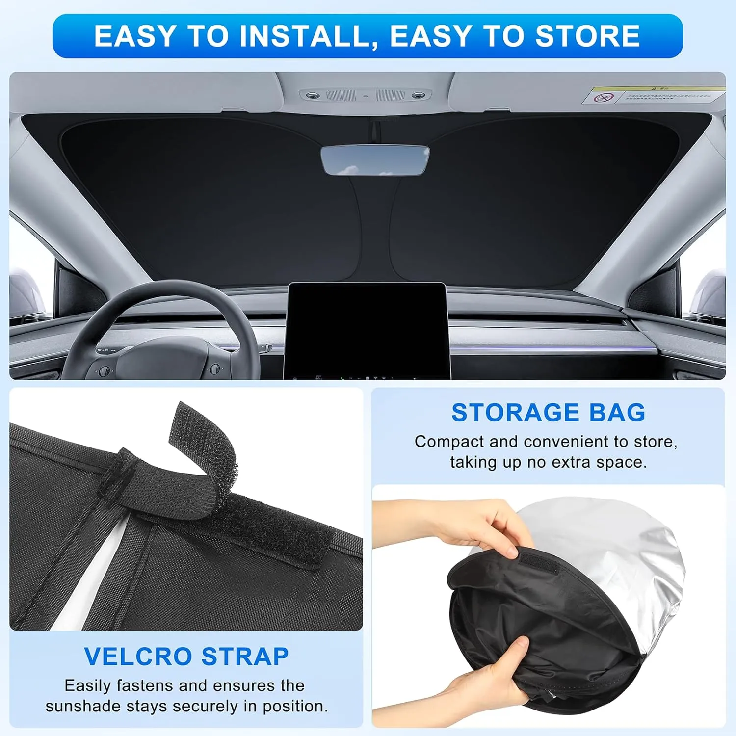 INSAUTO Foldable Windshield Sun Shade for Honda CRV 2023 2024 2025, Heat & UV Protection Car Sunshade with Storage Bag, Keep Interior Cool & Easy Installation
