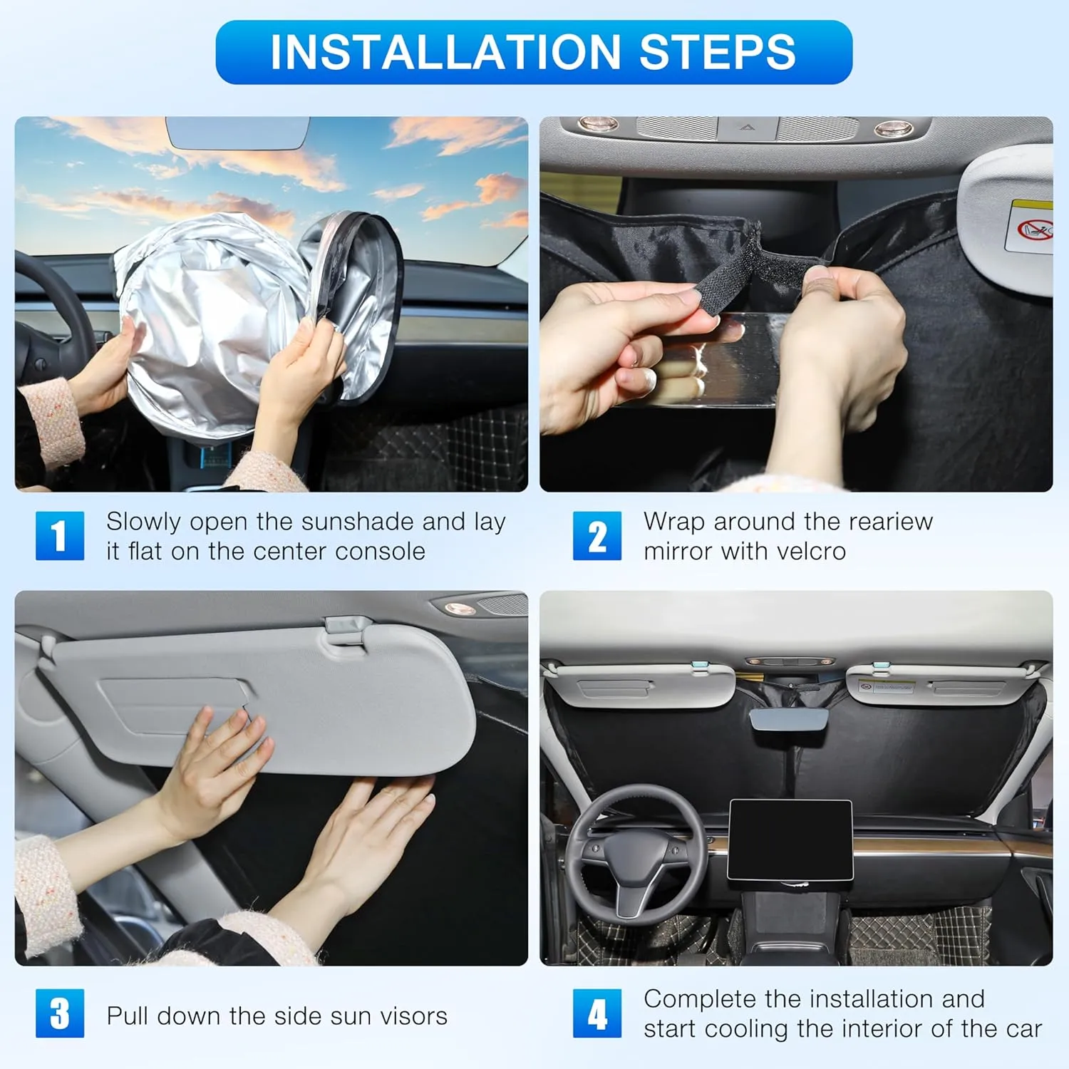INSAUTO Foldable Windshield Sun Shade for Honda CRV 2023 2024 2025, Heat & UV Protection Car Sunshade with Storage Bag, Keep Interior Cool & Easy Installation
