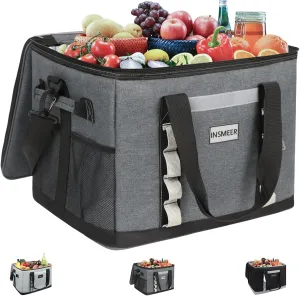INSMEER Insulated Cooler Bag 65Cans/32 Cans Large Cooler Bag Soft Sided Cooler with Shoulder Strap, Collapsible Leakproof Portable Coolers for Camping/Beach/Food Delivery/Shopping/Outdoor/Picnic
