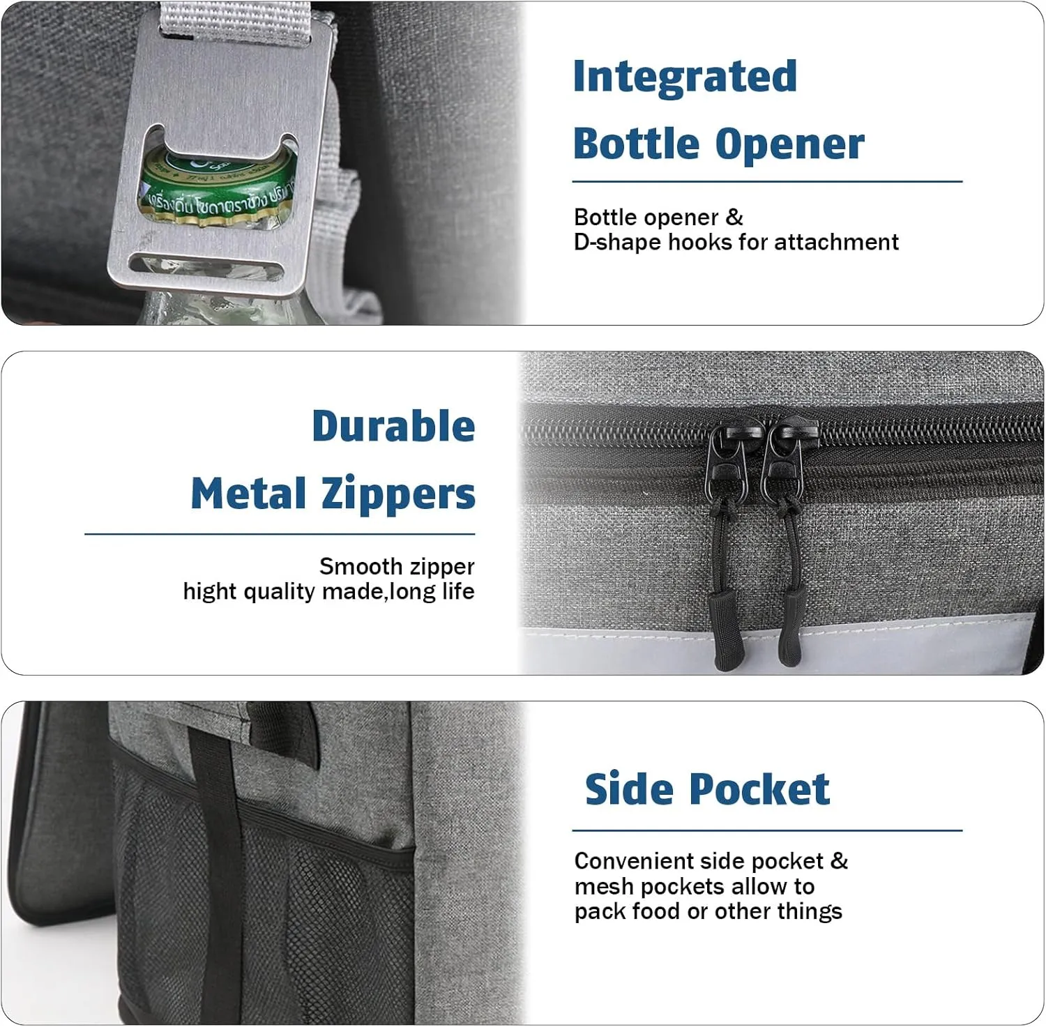 INSMEER Insulated Cooler Bag 65Cans/32 Cans Large Cooler Bag Soft Sided Cooler with Shoulder Strap, Collapsible Leakproof Portable Coolers for Camping/Beach/Food Delivery/Shopping/Outdoor/Picnic