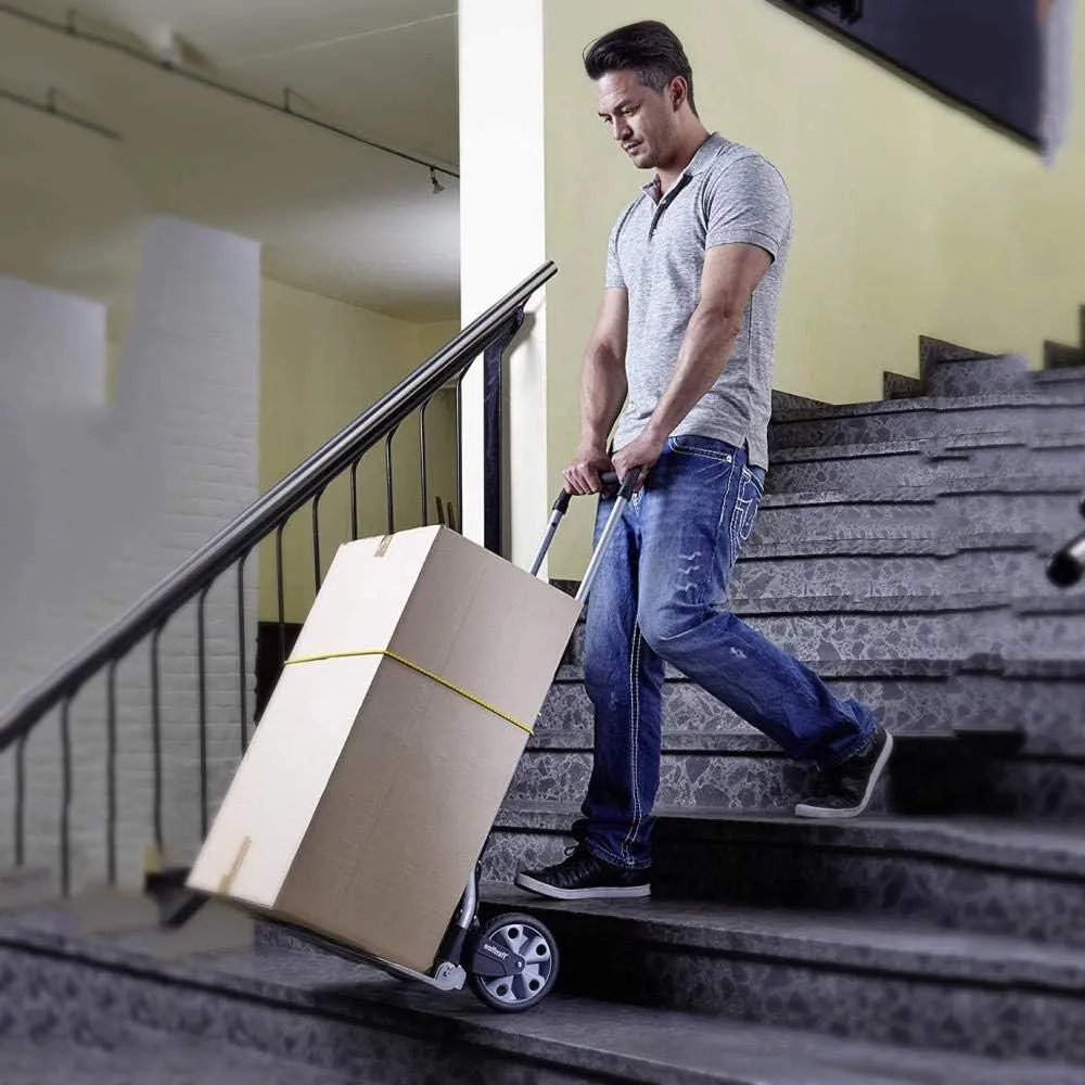 Iron Folding Sack Trolley Duty with Anti Puncture Rubber Wheels and 150 kg Capacity Folding Shopping Bag with Wheels for Luggage, Travel (Style #3)