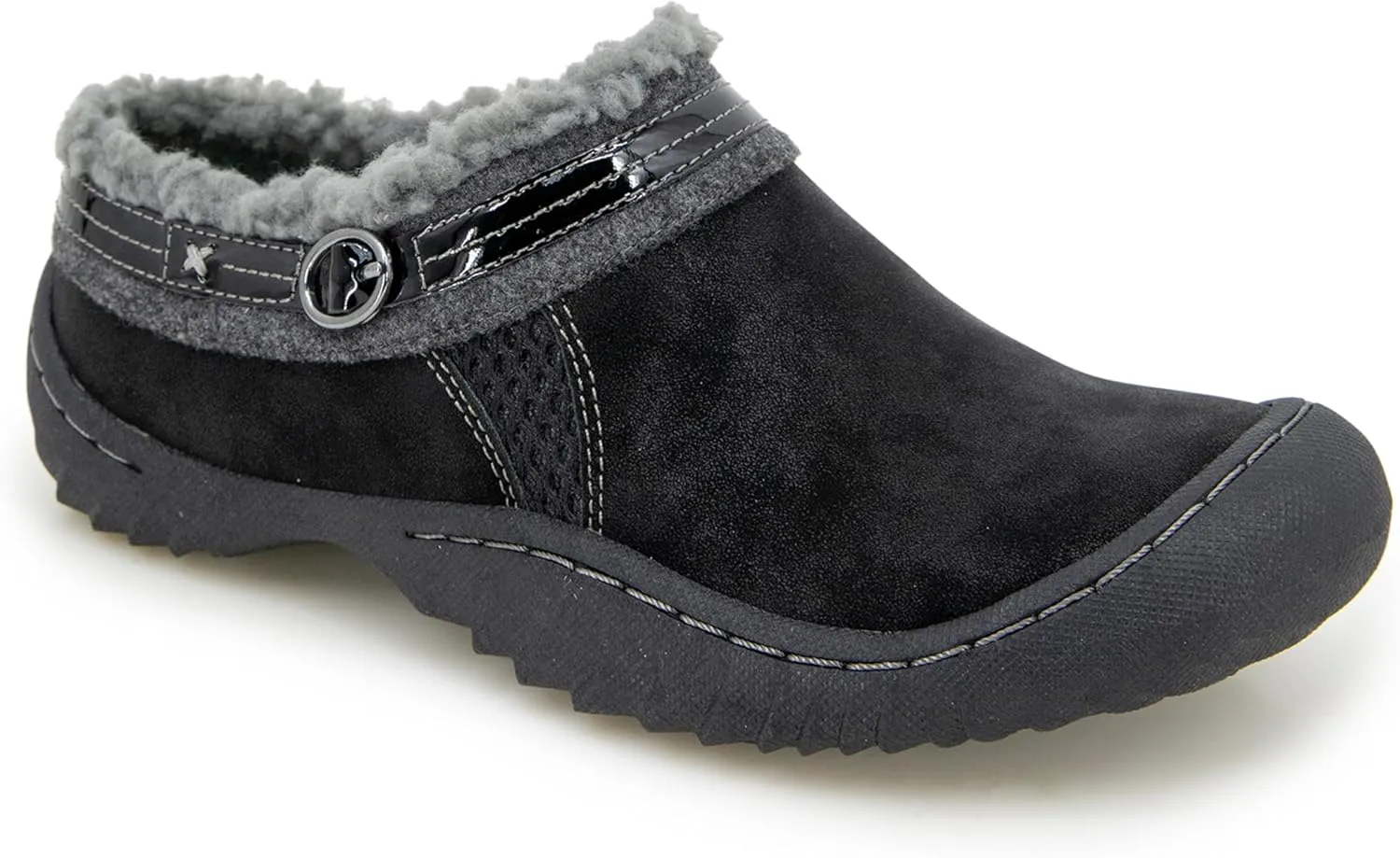 JBU Women's Ginger Faux Shearling Lined Slip On Casual Comfort Mule