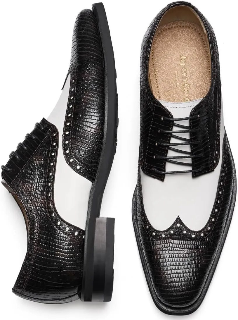 Jepsengord Men's Dress Shoes Genuine Leather Oxfords Luxury Formal Business Suit Shoes with Blake Rapid Stitch