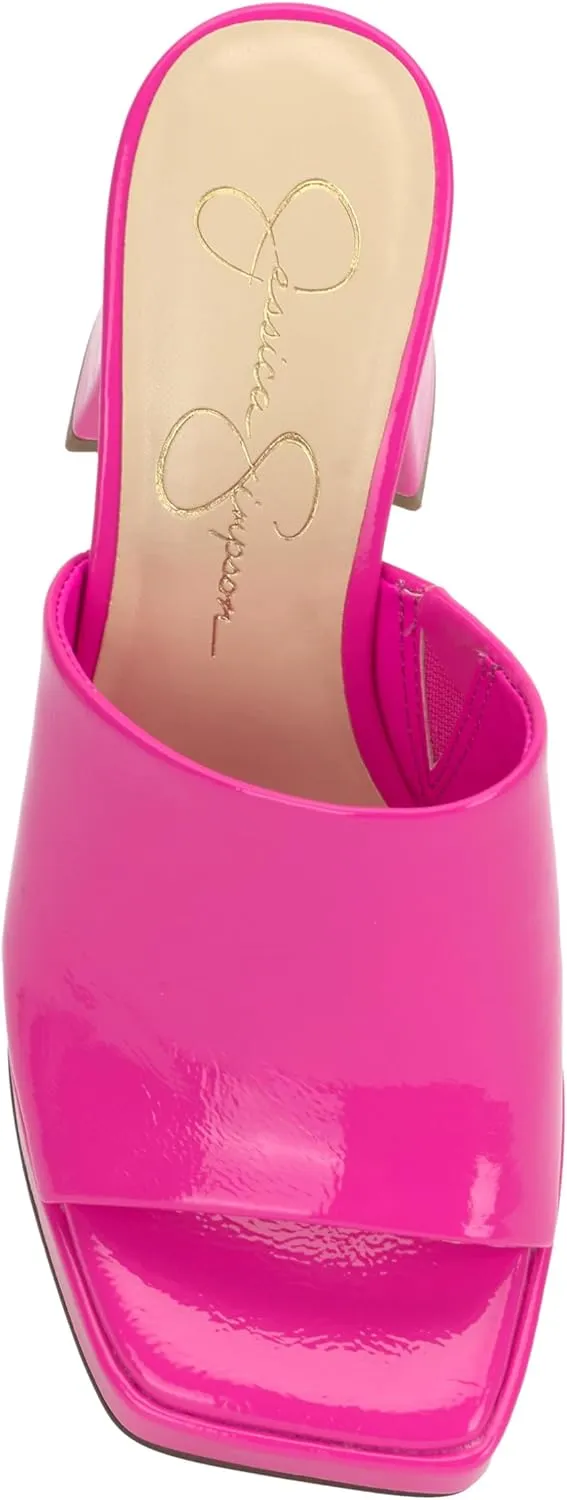 Jessica Simpson Womens Kashet Patent Block Heel Pumps