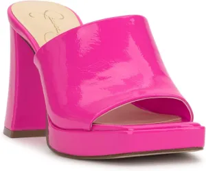 Jessica Simpson Womens Kashet Patent Block Heel Pumps
