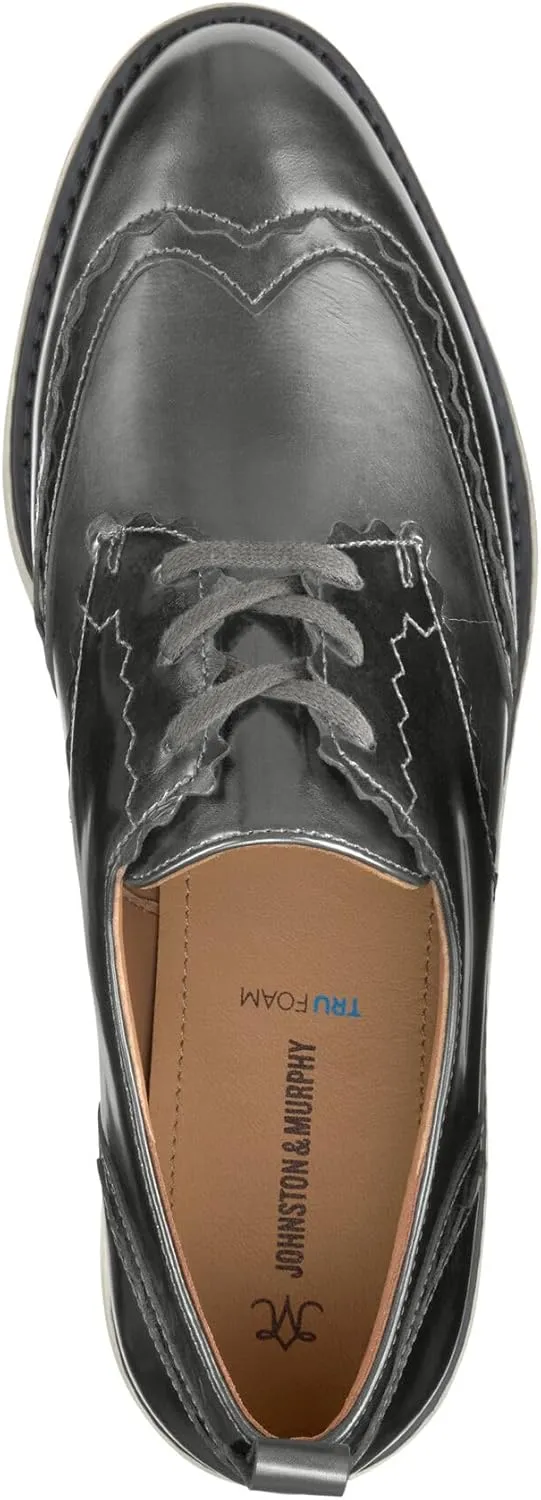 Johnston & Murphy Mitzi Scalloped Oxford Shoes for Women – 1.25” Platform Shoes, Women’s Slip On Oxfords