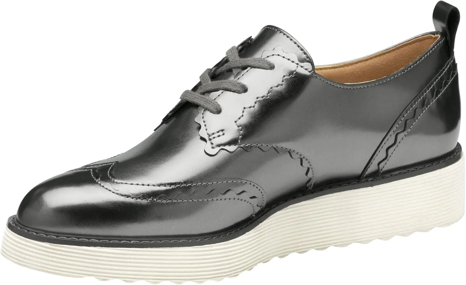 Johnston & Murphy Mitzi Scalloped Oxford Shoes for Women – 1.25” Platform Shoes, Women’s Slip On Oxfords