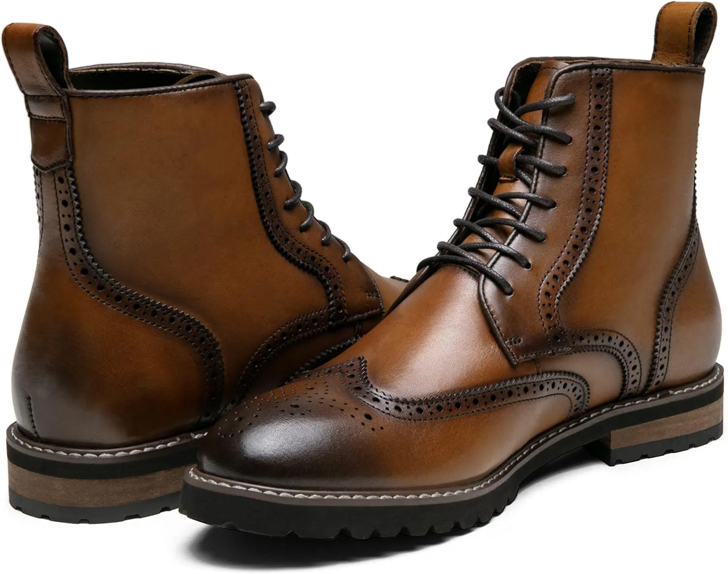 Jousen Mens Boots Premium Leather Cap Toe Casual Boots Chukka Dress Boots for Men
