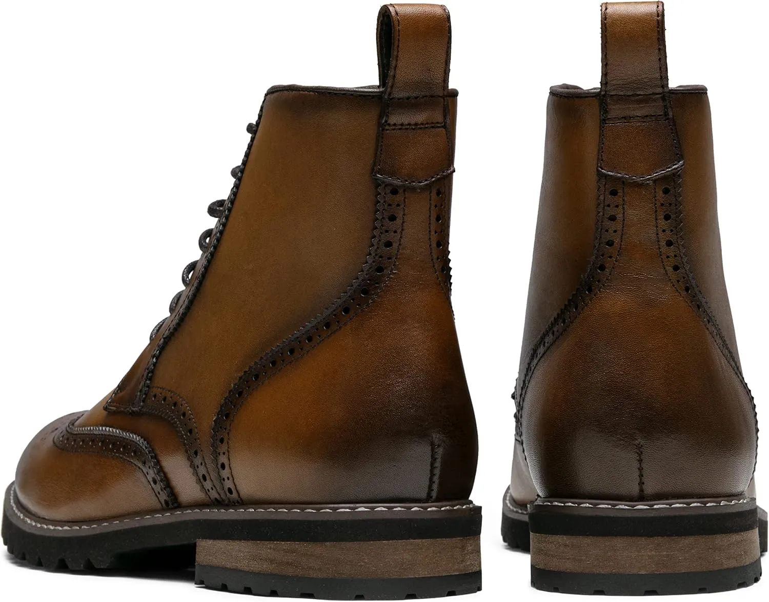 Jousen Mens Boots Premium Leather Cap Toe Casual Boots Chukka Dress Boots for Men