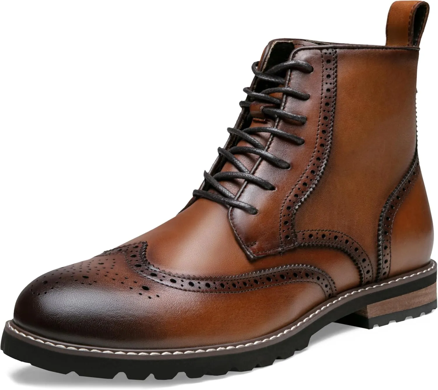 Jousen Mens Boots Premium Leather Cap Toe Casual Boots Chukka Dress Boots for Men