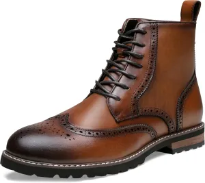 Jousen Mens Boots Premium Leather Cap Toe Casual Boots Chukka Dress Boots for Men