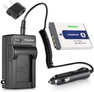 Kastar Battery 1 Pack and Charger with Car Adapter for Sony Type D NP-FD1 NP-BD1 NPFD1 NPBD1 and Sony CyberShot DSC-T2 DSC-T200 DSC-T300 DSC-T500 DSC-T70 DSC-T700 DSC-T90 DSC-T900 Cameras