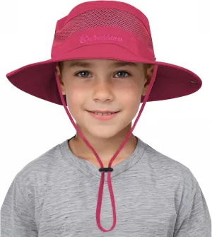 Kids UPF50  Sun Protection Bucket Hat - Adjustable 2.7" Brim Foldable Waterproof Design for Beach Hiking Fishing
