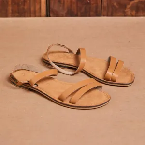 Kingsley Heath Strappy Ankle Sandal Tan/Brass/Tan