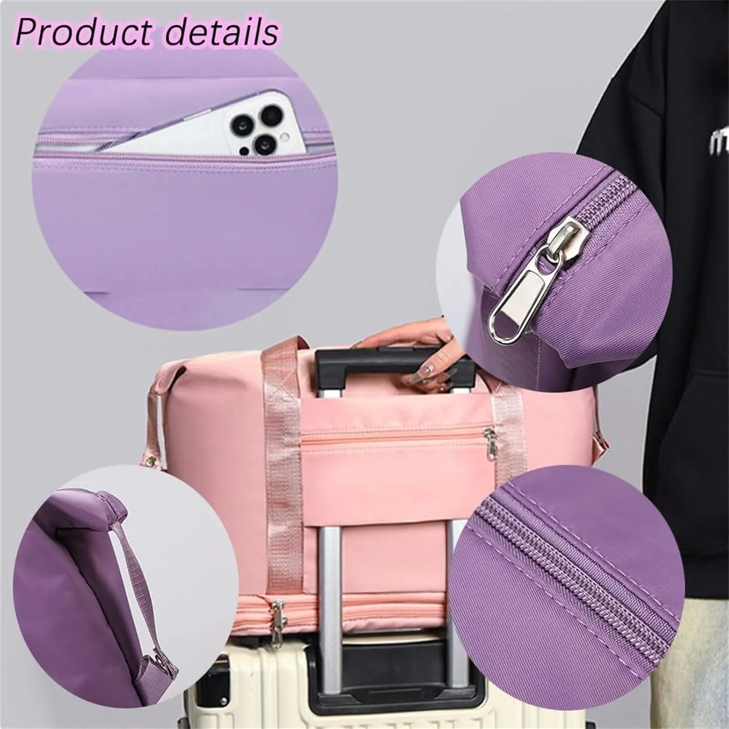 Klarson Expandable Bag with Wheels - New Scratch Expandable Travel Duffle Bag with Wheels, Foldable Suitcase without Handl (G)