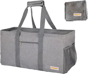 Large Utility Tote, Waterproof Beach & Picnic Bag, Foldable & Reusable Storage