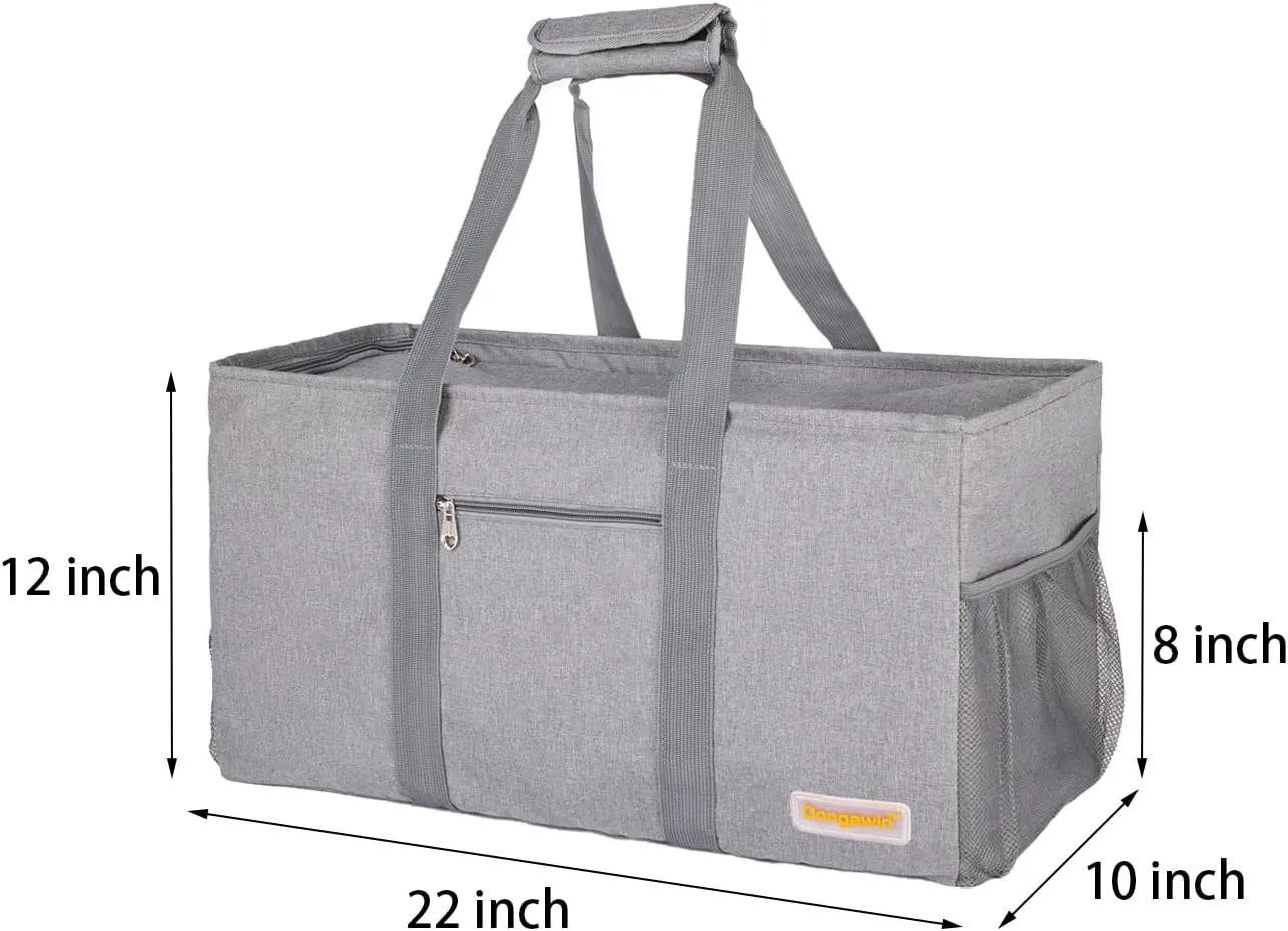 Large Utility Tote, Waterproof Beach & Picnic Bag, Foldable & Reusable Storage