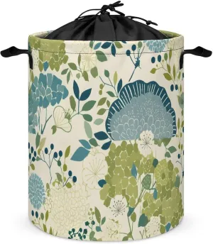 Laundry Hampers, Large Drawstring Laundry Bag, Removable Laundry Bags, Collapsible Storage Bin with Handles for Home Organization, Kids Room, Nursery Aqua