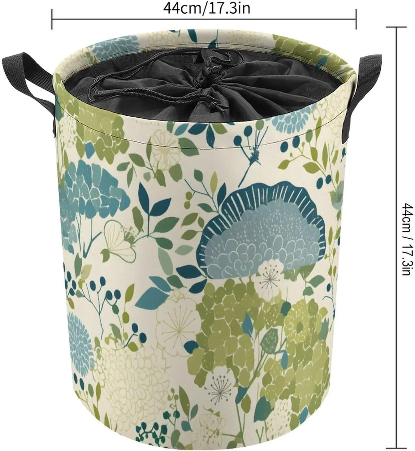 Laundry Hampers, Large Drawstring Laundry Bag, Removable Laundry Bags, Collapsible Storage Bin with Handles for Home Organization, Kids Room, Nursery Aqua