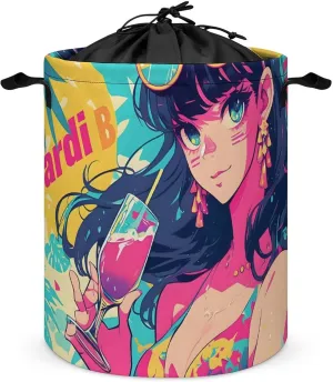 Laundry Hampers, Large Drawstring Laundry Bag, Removable Laundry Bags, Collapsible Storage Bin with Handles for Home Organization, Kids Room, Nursery Art