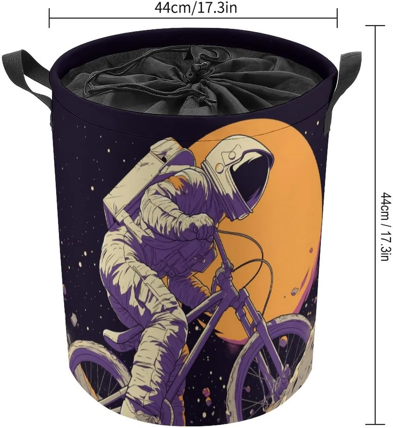 Laundry Hampers, Large Drawstring Laundry Bag, Removable Laundry Bags, Collapsible Storage Bin with Handles for Home Organization, Kids Room, Nursery Bicycle