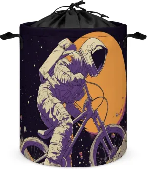 Laundry Hampers, Large Drawstring Laundry Bag, Removable Laundry Bags, Collapsible Storage Bin with Handles for Home Organization, Kids Room, Nursery Bicycle