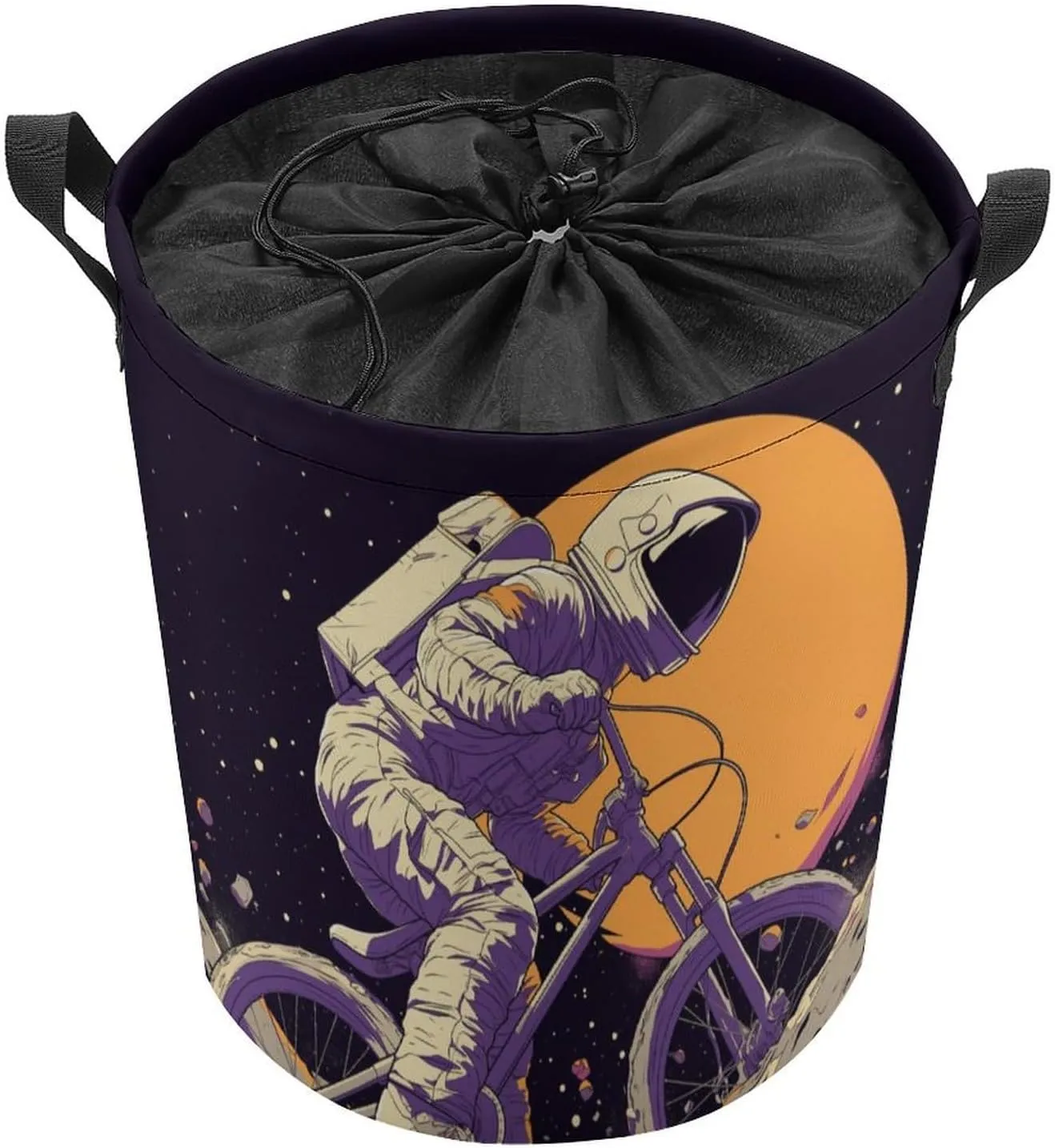 Laundry Hampers, Large Drawstring Laundry Bag, Removable Laundry Bags, Collapsible Storage Bin with Handles for Home Organization, Kids Room, Nursery Bicycle