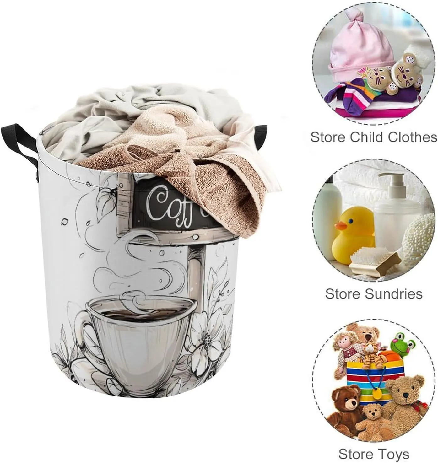 Laundry Hampers, Large Drawstring Laundry Bag, Removable Laundry Bags, Collapsible Storage Bin with Handles for Home Organization, Kids Room, Nursery Dishware