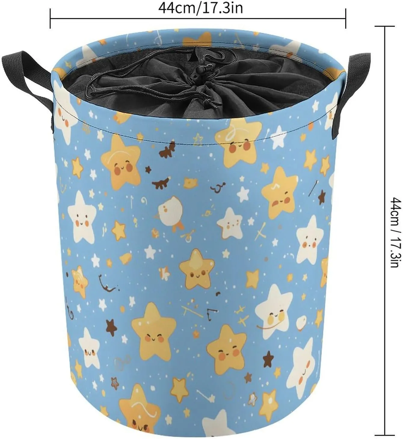 Laundry Hampers, Large Drawstring Laundry Bag, Removable Laundry Bags, Collapsible Storage Bin with Handles for Home Organization, Kids Room, Nursery Pattern