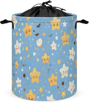 Laundry Hampers, Large Drawstring Laundry Bag, Removable Laundry Bags, Collapsible Storage Bin with Handles for Home Organization, Kids Room, Nursery Pattern