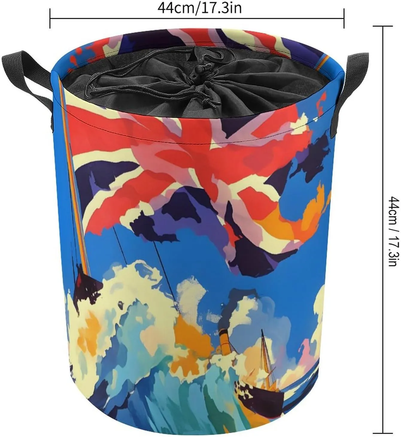 Laundry Hampers, Large Drawstring Laundry Bag, Removable Laundry Bags, Collapsible Storage Bin with Handles for Home Organization, Kids Room, Nursery Symmetry