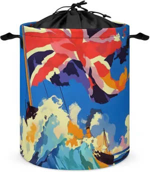 Laundry Hampers, Large Drawstring Laundry Bag, Removable Laundry Bags, Collapsible Storage Bin with Handles for Home Organization, Kids Room, Nursery Symmetry