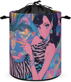 Laundry Hampers, Large Drawstring Laundry Bag, Removable Laundry Bags, Collapsible Storage Bin with Handles for Home Organization, Kids Room, Nursery Visual Arts
