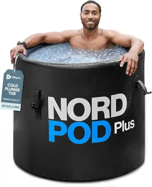 Lifepro NordPod Plus Portable Ice Bath Tub – Cold Plunge Recovery Tub for Athletes, Outdoor/Indoor Use – XL 80-Gallon Capacity with All-Weather Lid – Foldable Ice Pod for Cold Water Therapy