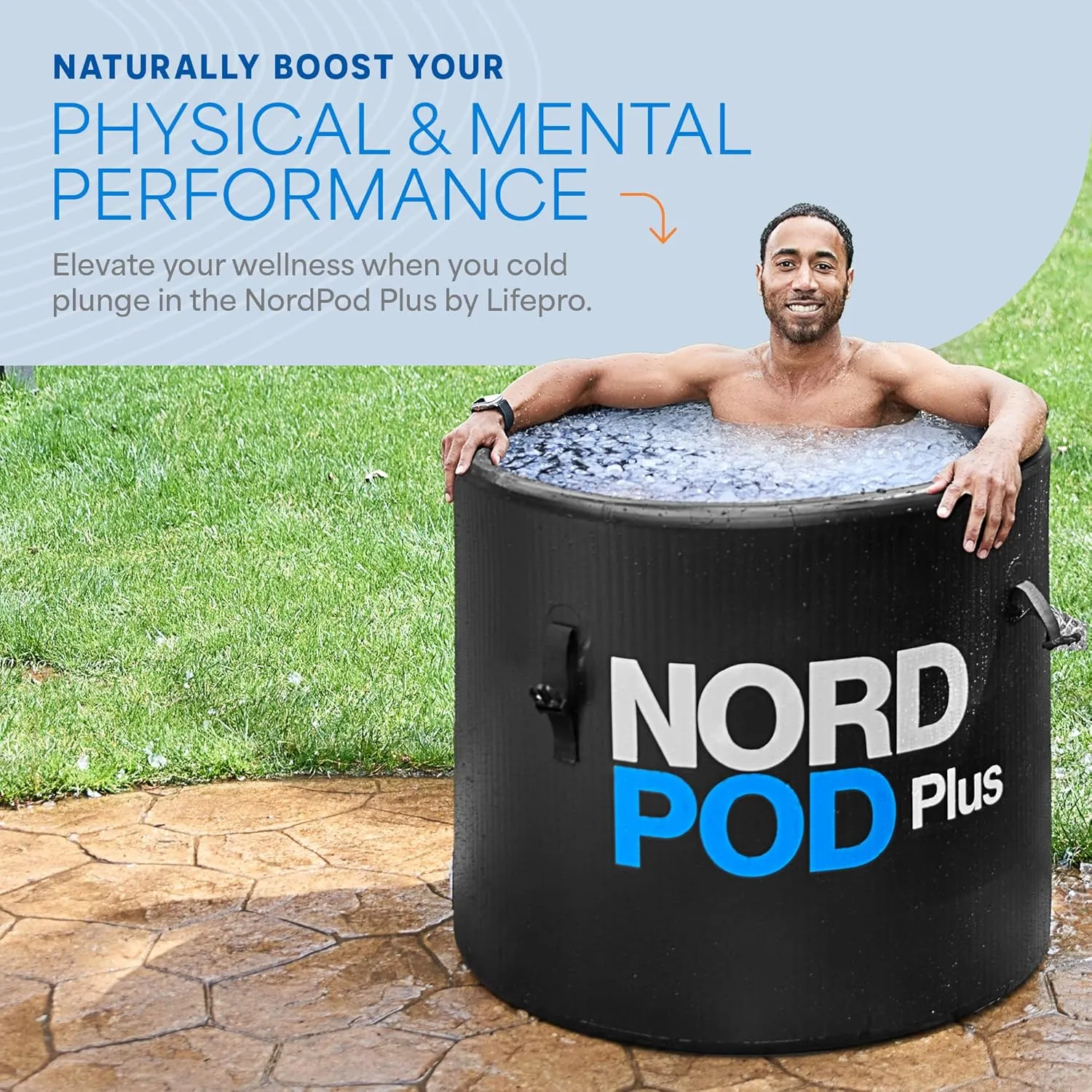 Lifepro NordPod Plus Portable Ice Bath Tub – Cold Plunge Recovery Tub for Athletes, Outdoor/Indoor Use – XL 80-Gallon Capacity with All-Weather Lid – Foldable Ice Pod for Cold Water Therapy