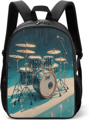 Lightweight Backpacks Cute Travel Bag Durable Cool Drums Set Printing Small Travel Backpack For Women & Men