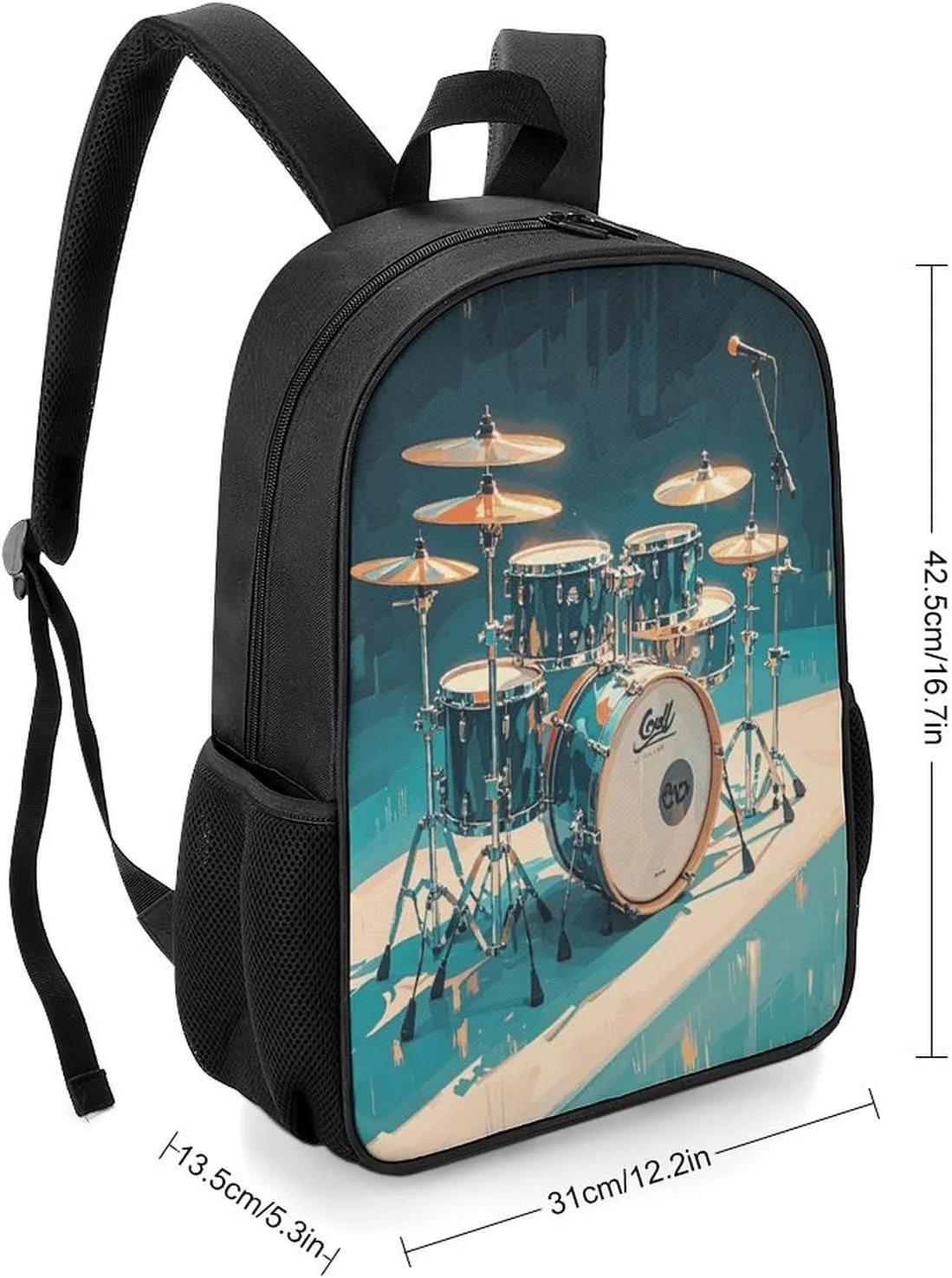 Lightweight Backpacks Cute Travel Bag Durable Cool Drums Set Printing Small Travel Backpack For Women & Men