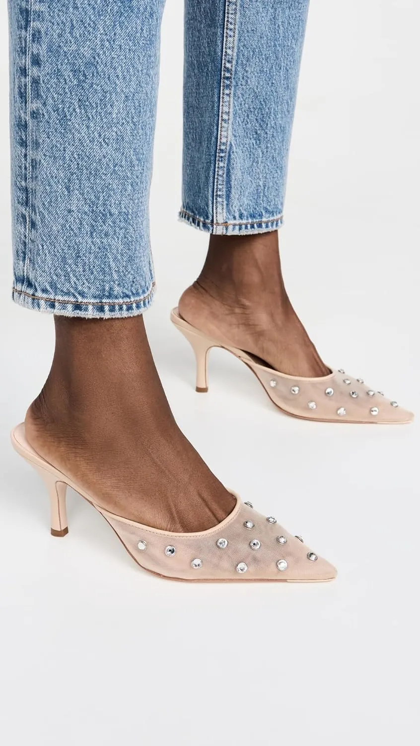 Loeffler Randall Women's Paloma Mesh Mid-Heel Mules