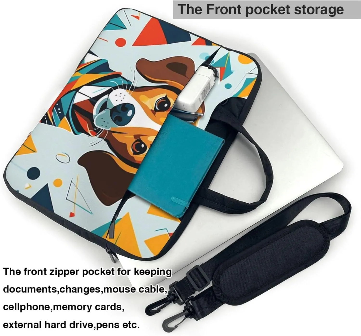 Loyal Dog Print Laptop Bag, 13-15.6 inch Work Tote Briefcase Messenger Bag Gifts for Men Women