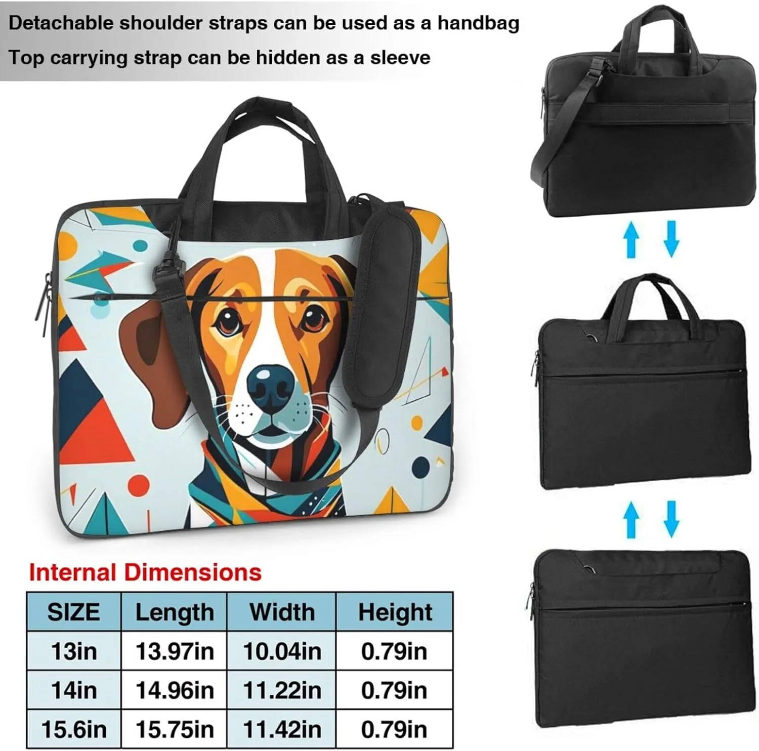 Loyal Dog Print Laptop Bag, 13-15.6 inch Work Tote Briefcase Messenger Bag Gifts for Men Women