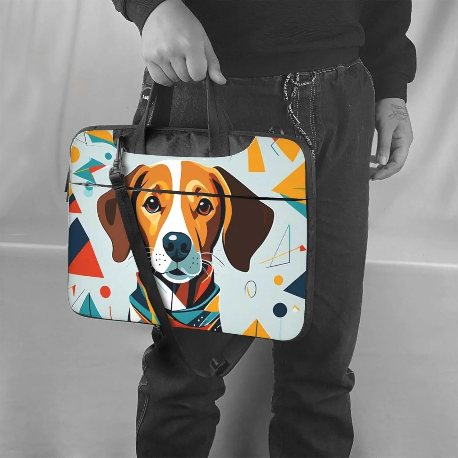 Loyal Dog Print Laptop Bag, 13-15.6 inch Work Tote Briefcase Messenger Bag Gifts for Men Women