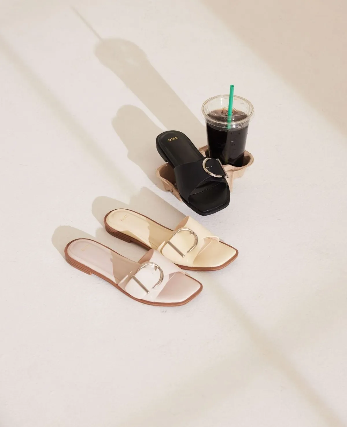 Lydia Flat Sandals - Beige