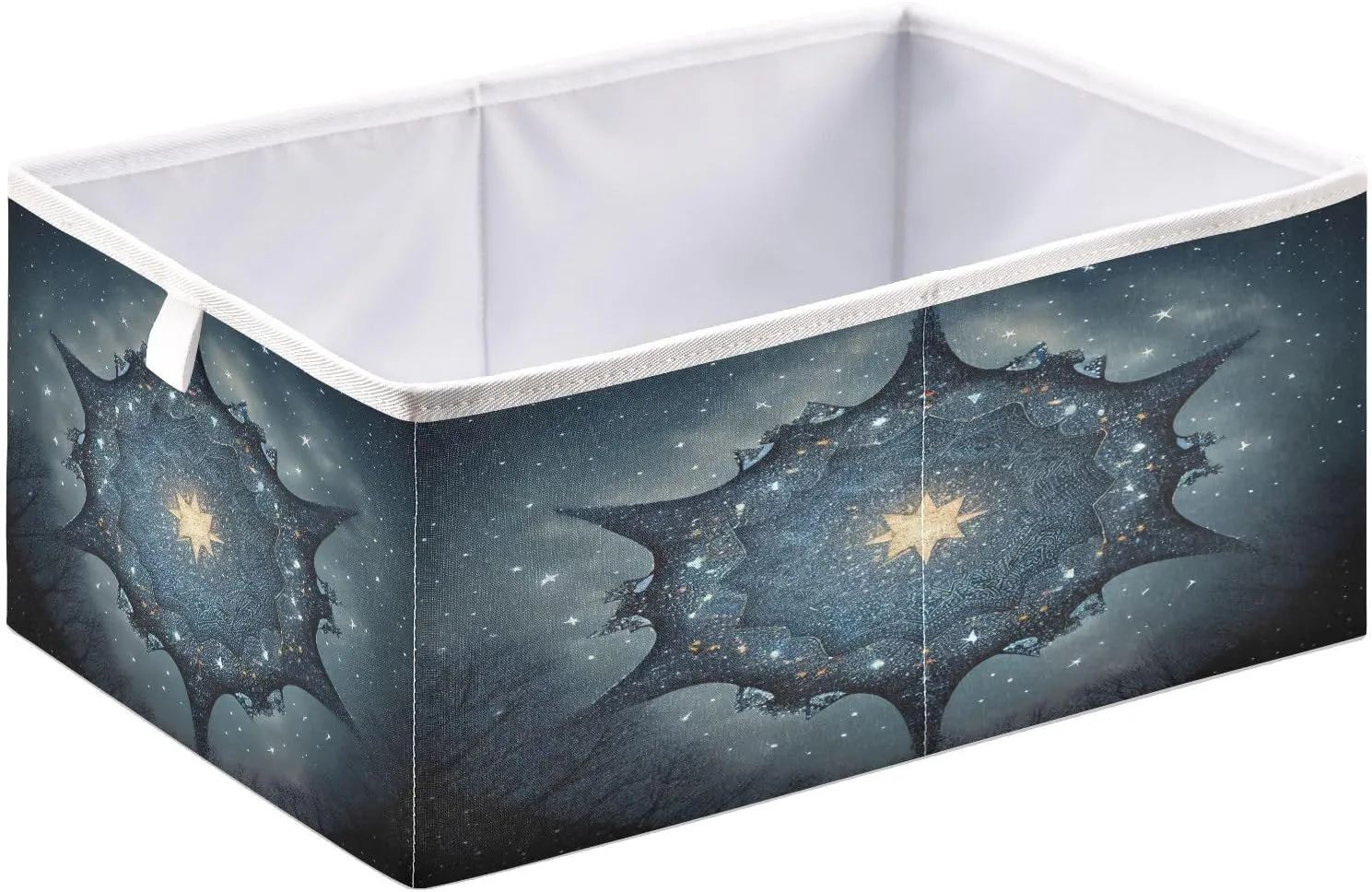 Magical-mandala Foldable Fabric Cloth Strong Sturdy Storage Cube Basket Bins Organizer with Handles, For Home Shelf Closet And Toys Storage 15.8x10.6x7in