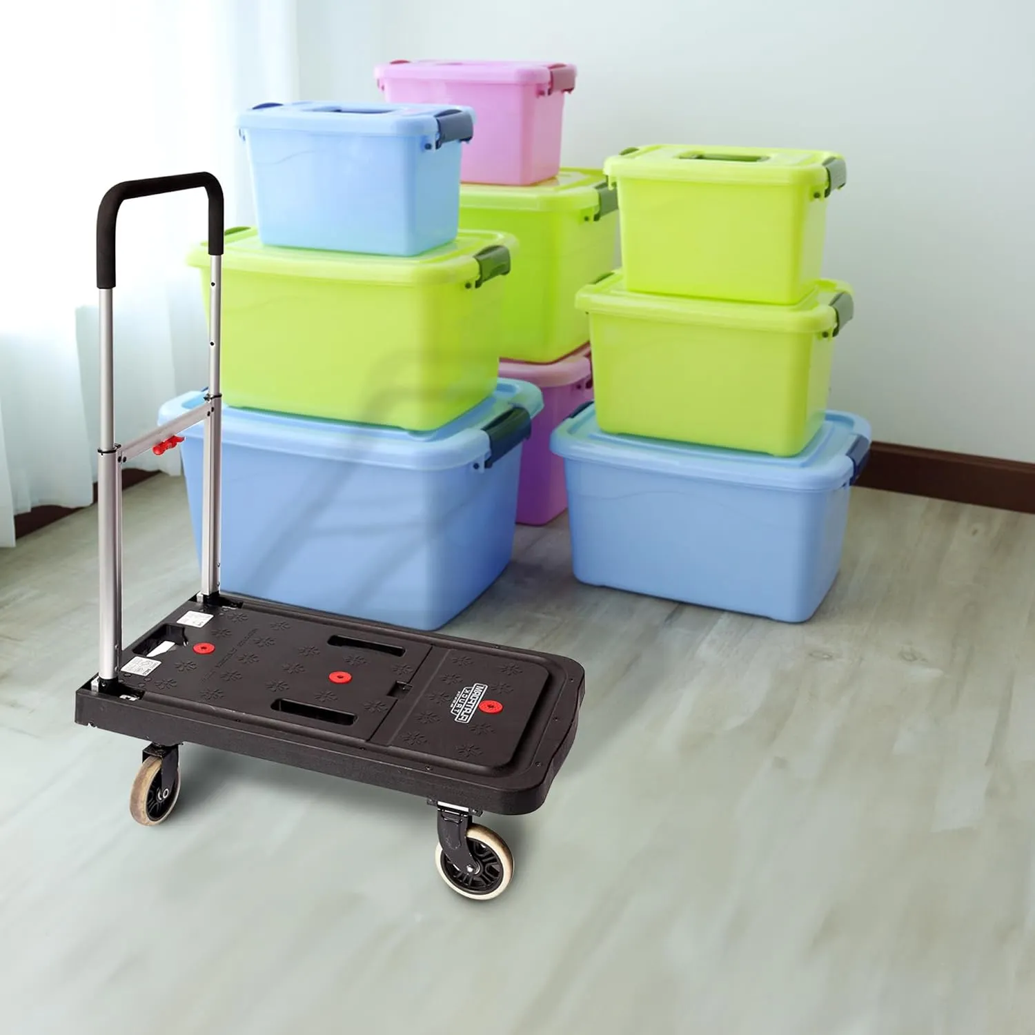 Magna Cart Foldable Dolly Cart, Platform Hand Truck with Wheels, 300 Lbs