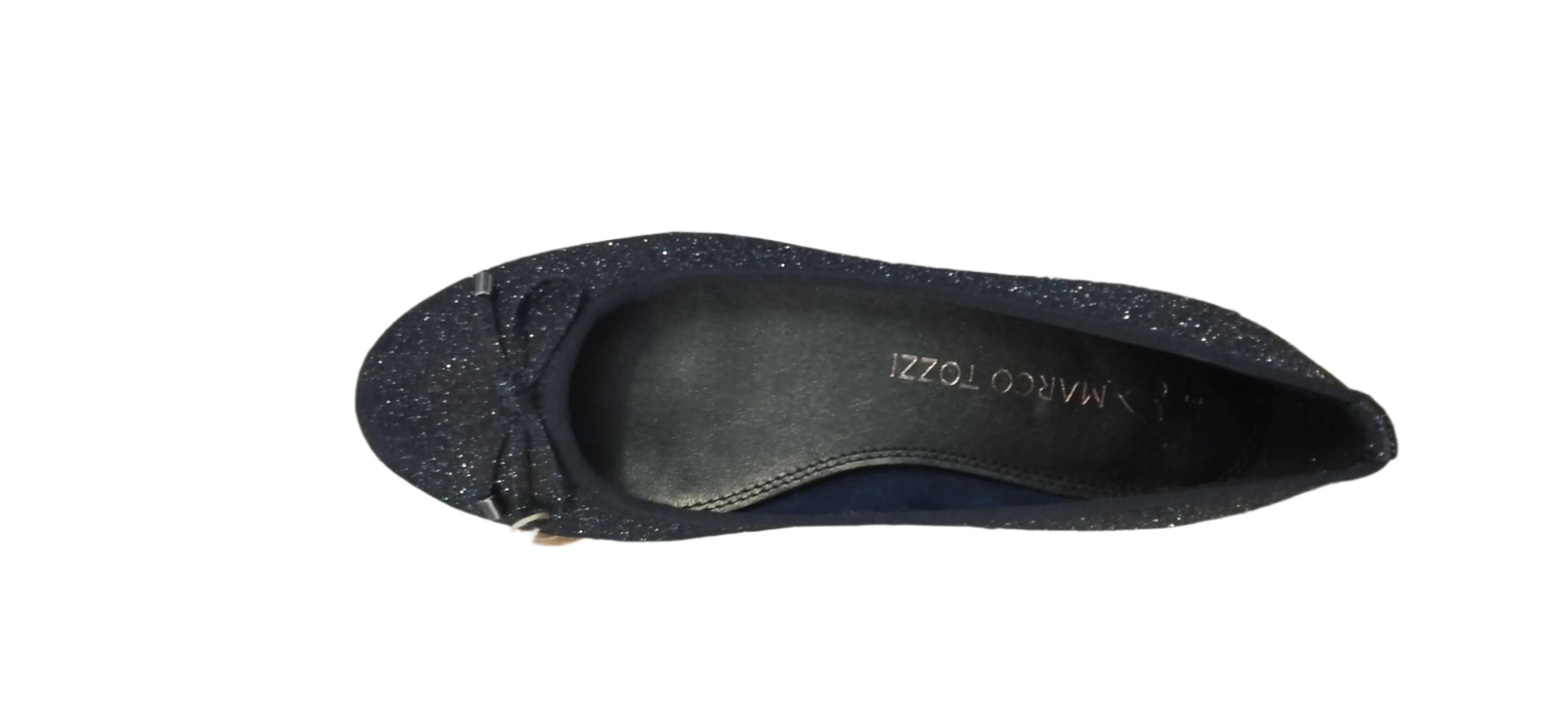 Marco Tozzi Navy Sparkle Ballerina Pump