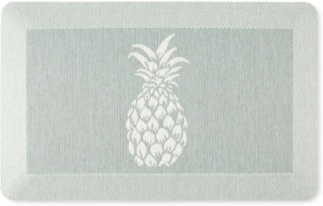 Martha Stewart Aloha Modern Pineapple Anti-Fatigue Air-Infused Kitchen Mat, Mint Green, 19.6"x32"